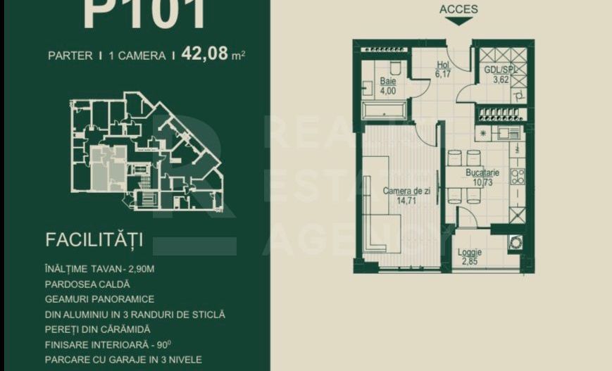 Vânzare, apartament 1 cameră, complexul SEVEN Park - Ialoveni - Poză 7