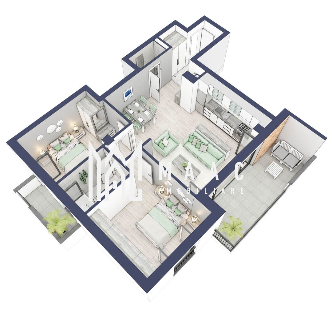 Apartament 3 camere | Balcoane 15.1 mp | Etaj II | Turnisor - Poză 4