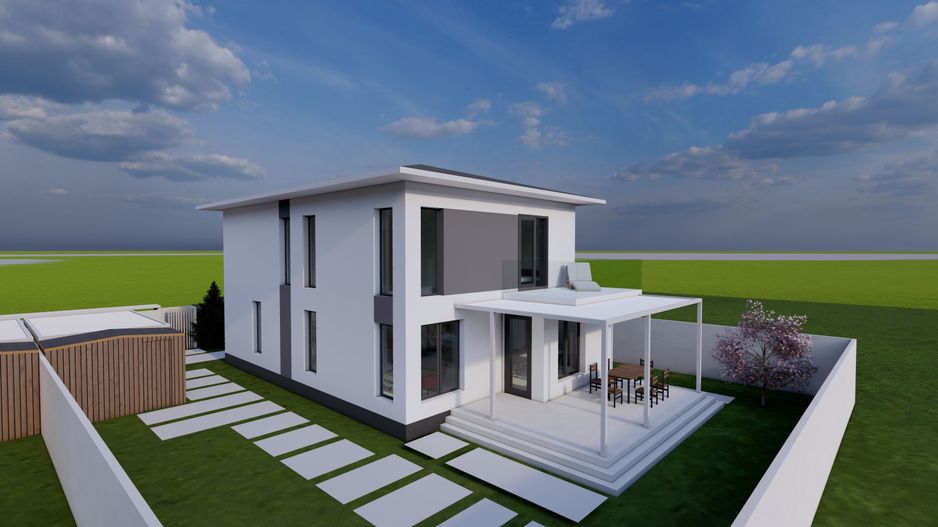 Vila proiect unic, locatie extraordinara, 4 camere, 3 terase, carport - Poză 7