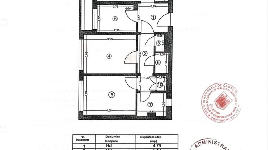 Pallady 2 camere decomandat bucatarie inchisa incalzire in pardoseala - Schiță 6