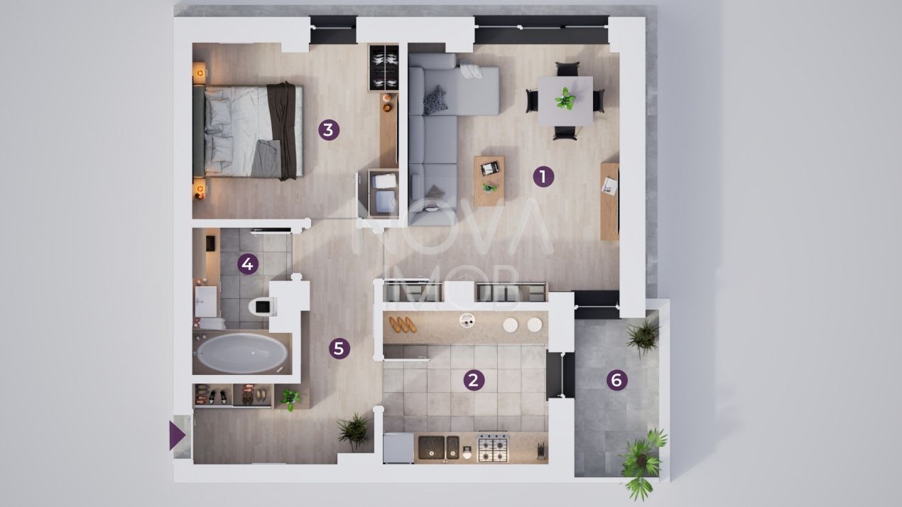 Apartament 2 camere, decomandat, ansamblu nou Calea Surii Mici - Poză 10