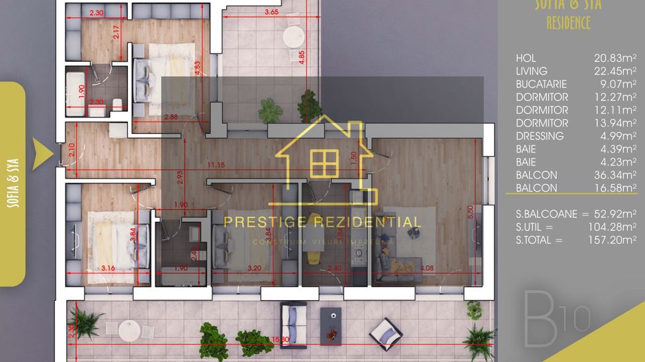 Ap 4 camere cu TERASA ,BONUS Parcare, Metrou N Teclu,Pallady - Poză 2