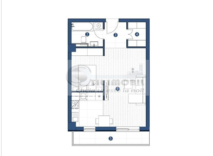 NOU! PROMO! Apartament tip studio 42.08mp, PLATOU GALATA - Poză 10