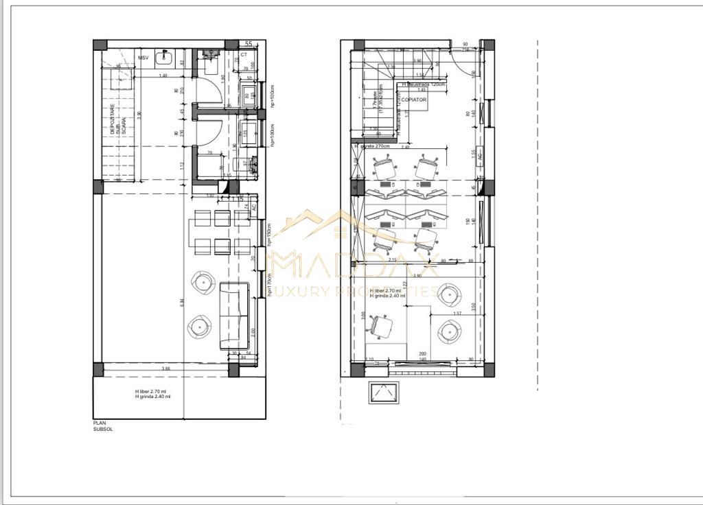 Duplex 3 camere//Birou***Showroom***DOMENII//PARTER+ Demisol - Schiță 28