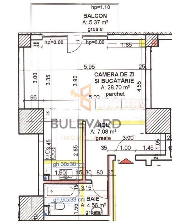 Apartament tip studio de inchiriere in bloc nou! - Schiță 11