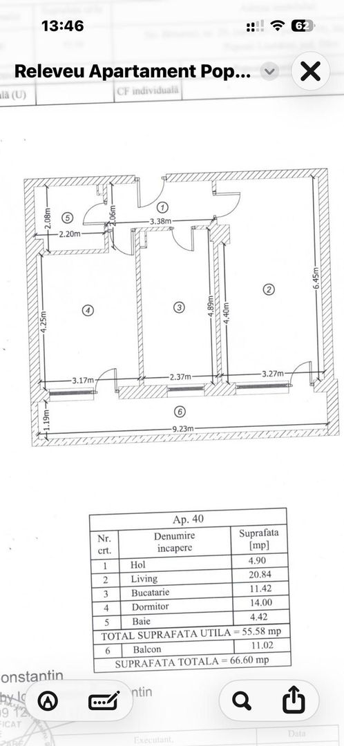 Apartament 2 camere,suprafata generoasa,mobilat si utilat,loc parcare subteran - Poză 5