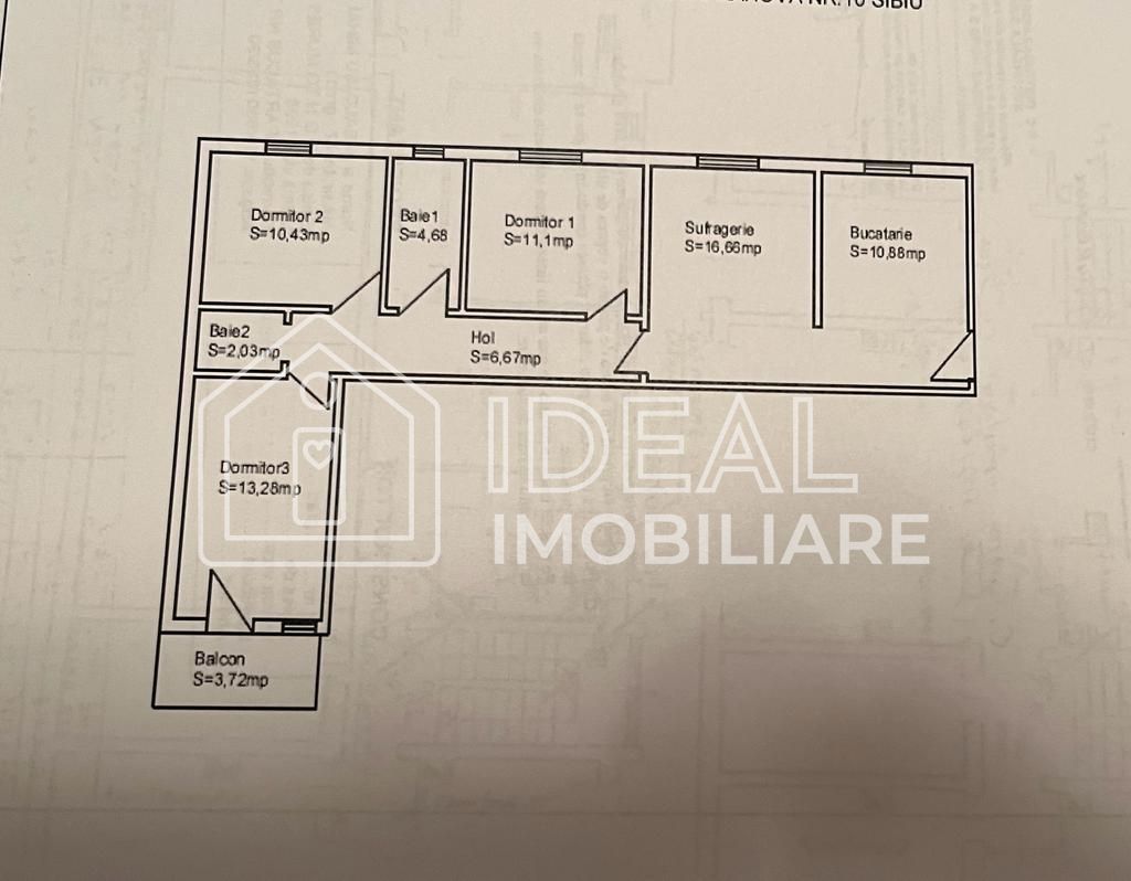 Apartament Mobilat-Utilat cu 4 camere si balcon, piata Rahova - Schiță 20