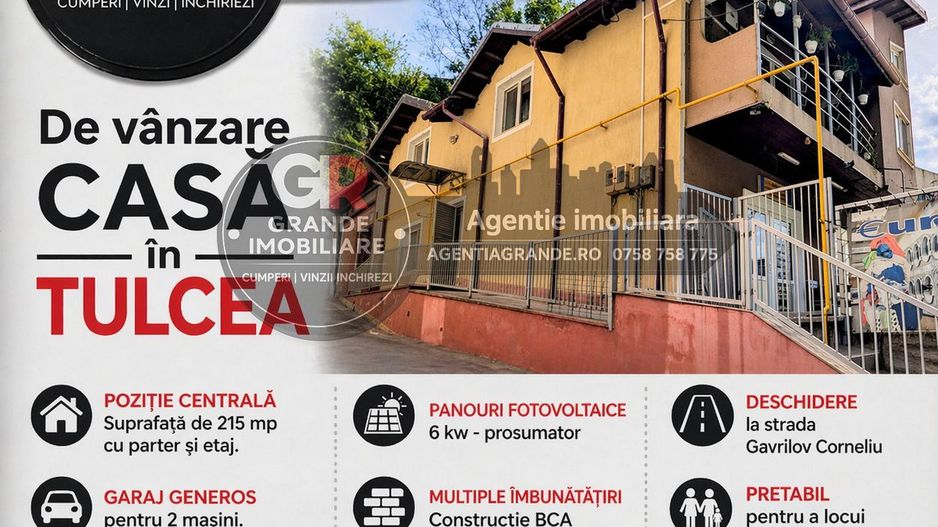 Casa de vanzare P+1 suprafata 215 mp - central - in Tulcea - Poză 1