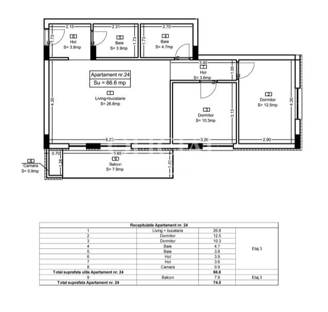 Dezvoltator | Apartament 3 Camere | 67 mp | 2 Bai | Zona Eroilor - Poză 6