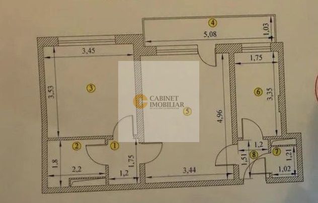 2 Camere | Piața Victoriei | Etaj Intermediar | Fara Risc - Schiță 12