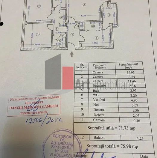 Apartament 3 camere Virtuții-Orsova - Schiță 8