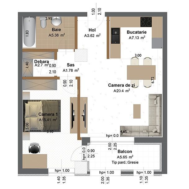 2 camere la parter, Concept 9 – ideal pentru locuit sau business - Poză 2
