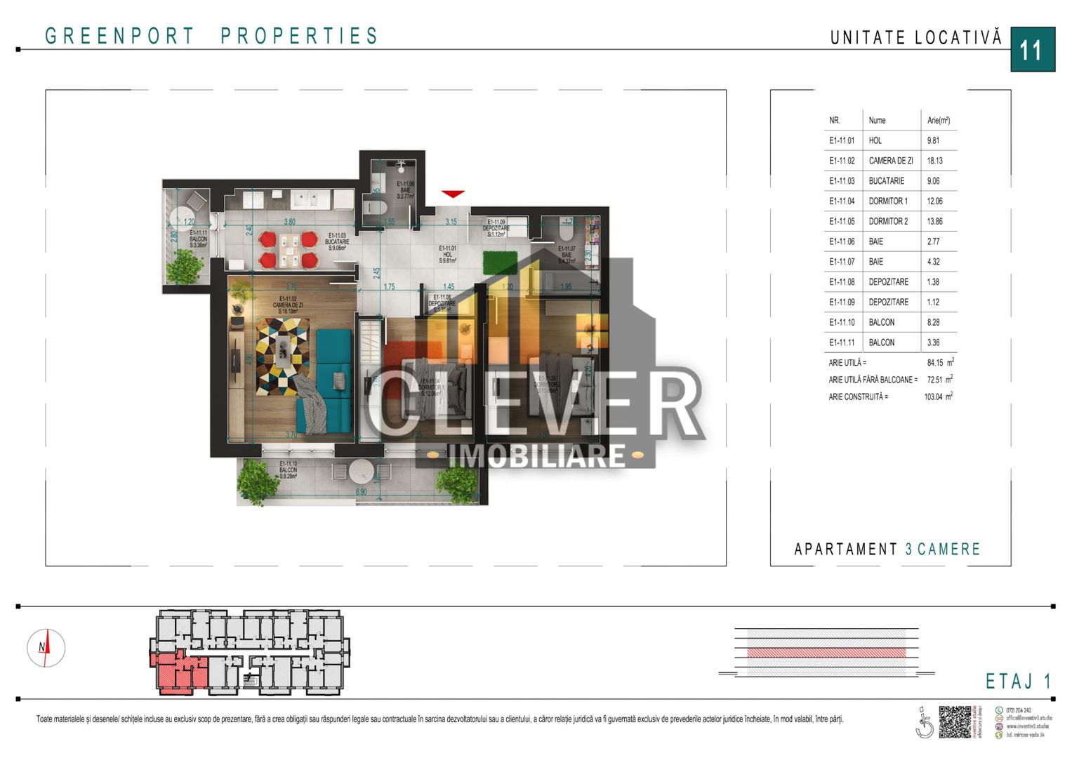 Titan-Pallady Apartament 3 camere 2 Bai Suprafata Generoasa - Poză 9