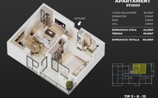 [Soseaua Leordeni] Apartament cu 2 camere - 51 MP - - Poză 8