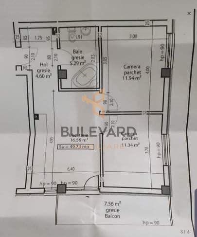 Apartament cu 3 camere + parcare, zona Terra! - Schiță 7