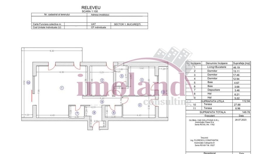 Vanzare apartament 4 cam 113 mp | 2 curti 180 mp | complet mobilat | Baneasa - Poză 18