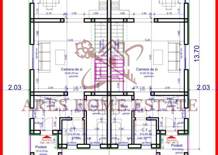 Casa in stil mediteranean, ultrafinisată 5 camere, 3 bai + curte. - Schiță 36