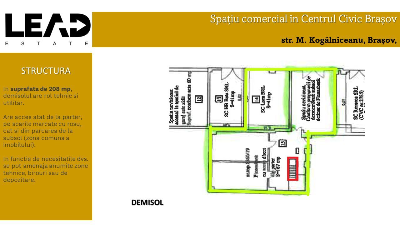 Spatiu comercial de inchiriat, 1974 mp utili, Centrul Civic Brasov! - Poză 3