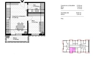 Apartament 2 camere open space 43 mp Bucium 65000 euro - Poză 7