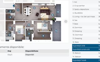 Apartament elegant cu 3 camere de vânzare în zona Floreasca, București - Schiță 7