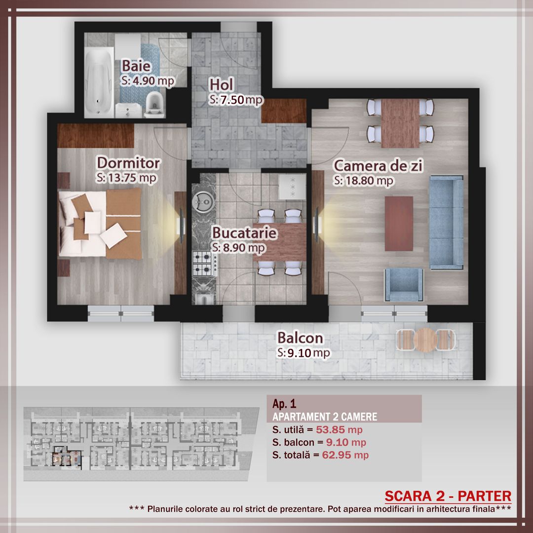 2 camere decomandat -oferta lansare proiect Pallady - Schiță 9