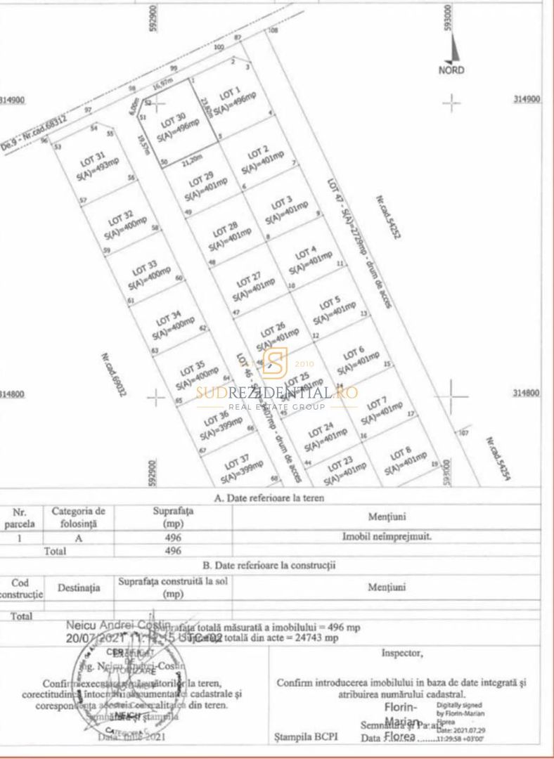 De vanzare teren intravilan 496 mp - Comuna Berceni - Str. Miorita - Poză 3