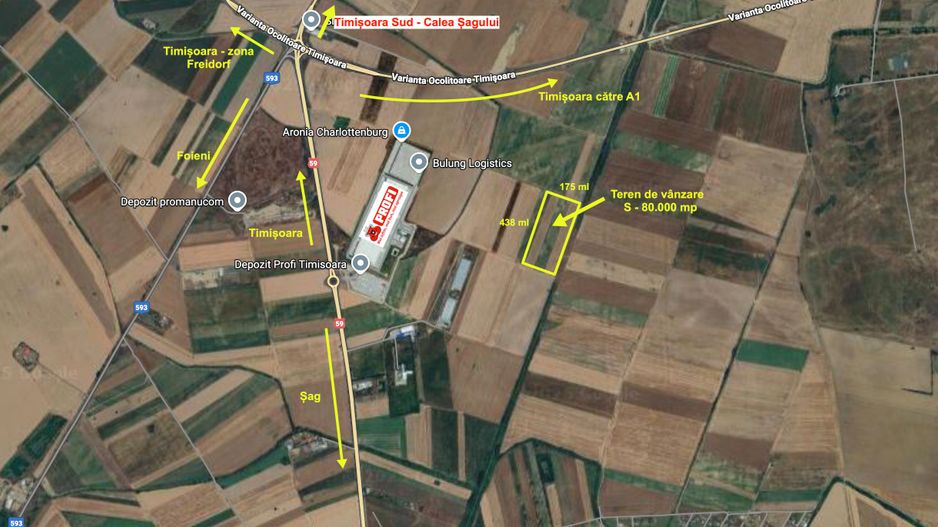 Teren extravilan 80.000 mp – lângă calea ferată & Profi Logistic – Șag - Poză 2