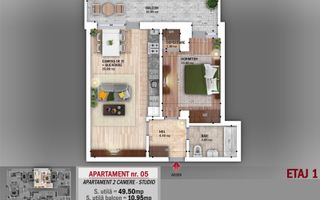 APARTAMENT 2 CAM. TIP STUDIO / NICOLAE GRIGORESCU! - Poză 1