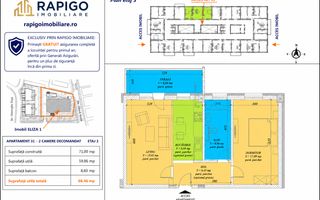 Apartamentul nr. 31 | 2 camere decomandat | Etaj 3 | Terasă 8,60 mp | - Poză 1