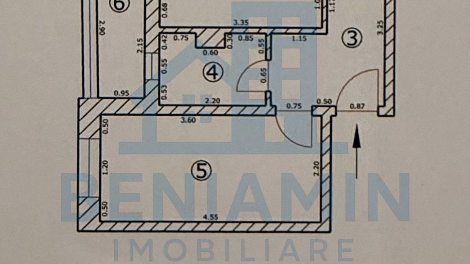 2 decomandate - Parter - Centrala - Renovat - Mobilat -Utilat - Astra - Schiță 8