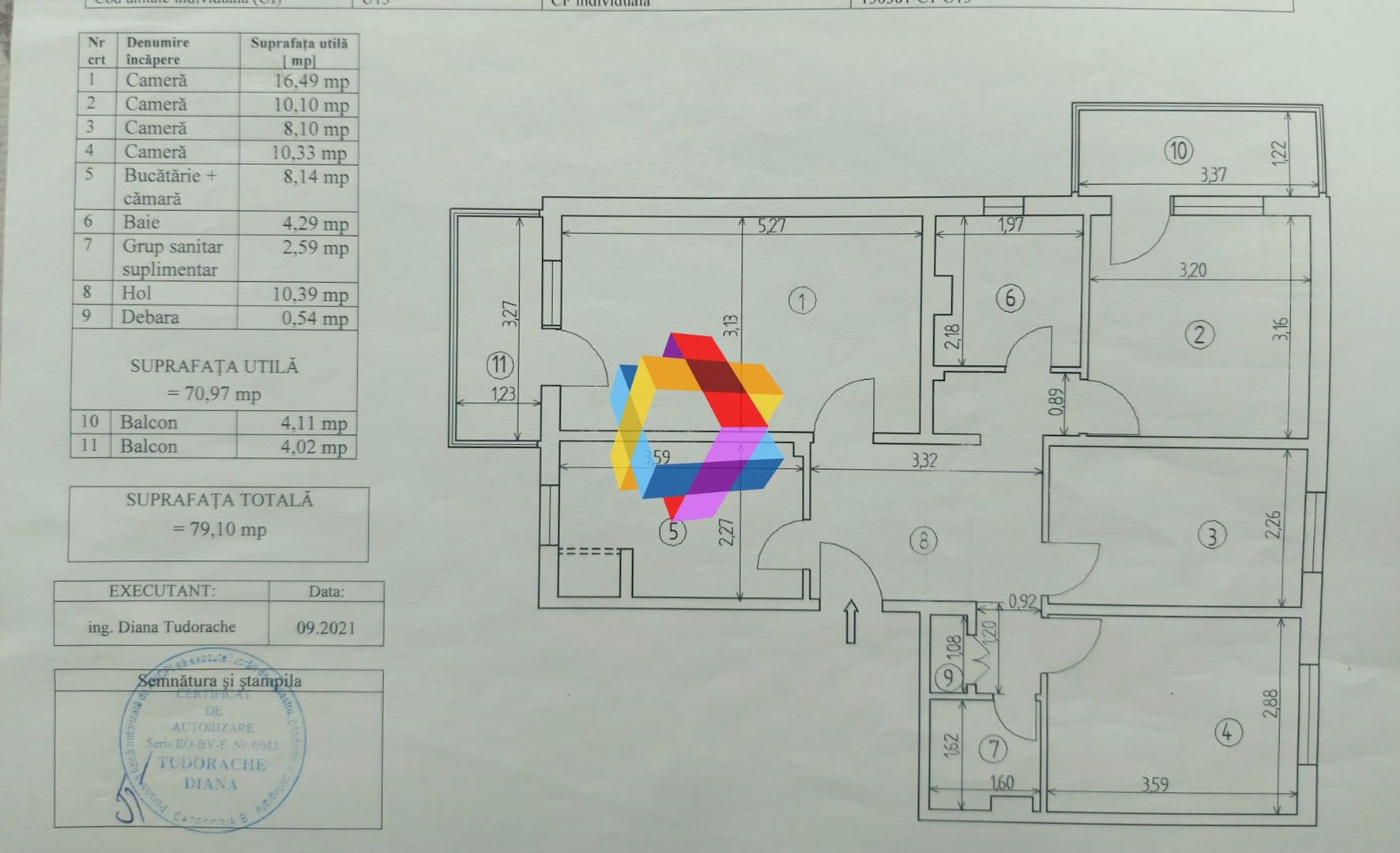 Apartament cu patru camere, zona Scriitorilor 79mp - Poză 12