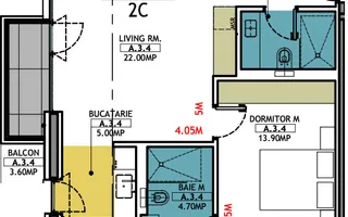 Stațiunea Mamaia - Vânzare apartament cu 2 camere, 2 bai si terasa. - Poză 22