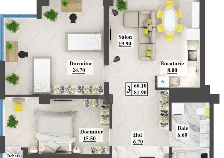 Vânzare, apartament, 2 camere, str. Calea Ieșilor, Buiucani - Poză 4