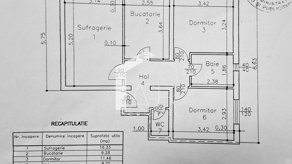 Apartament cu 3 camere, decomandat, zona Vest - Poză 14