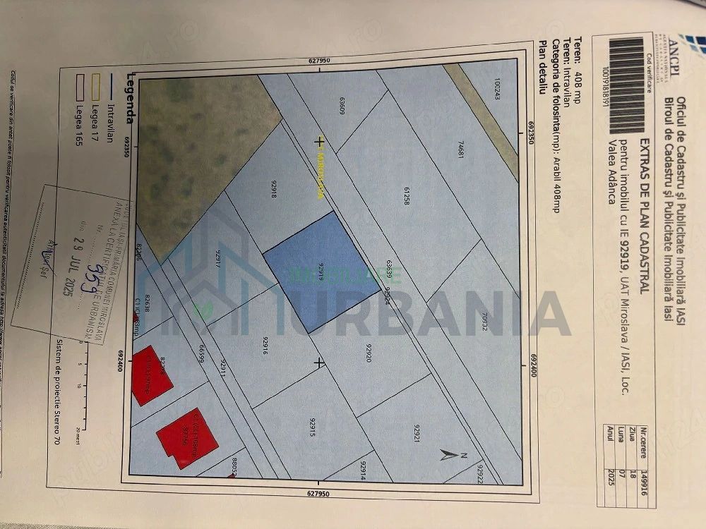 Teren intravilan de vânzare – Valea Adâncă, Strada Minerva, Miroslava, Iași - Poză 1