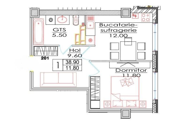 Vânzare, apartament, 1 cameră, str. Ialoveni, Telecentru - Poză 3