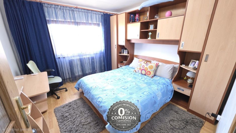 Apartament cu 3 camere, 2 bai, 2 balcoane, mobilat și utilat, zona TRAIAN; - Poză 4