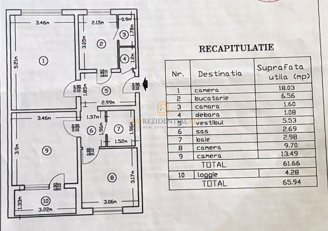 3 Camere, centrala proprie, incalzire pardoseala, Bd. Brancoveanu - Schiță 27
