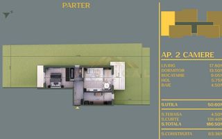 Apartament 2 camere cu gradina - comuna Berceni - Poză 7