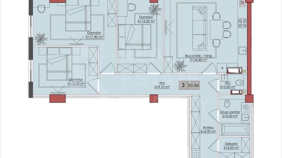 Vânzare, apratament, 3 camere, strada Bucovina, Ciocana - Poză 11