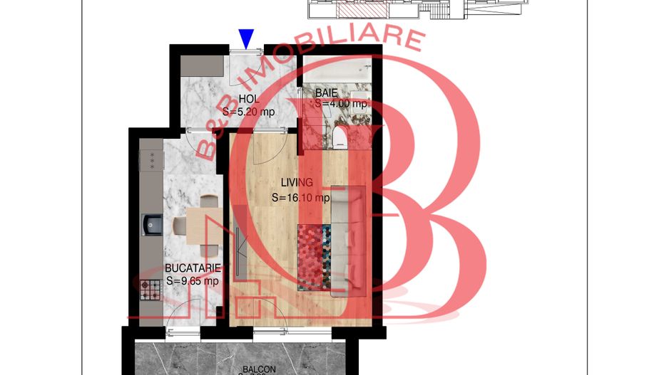Garsoniera ideala pt  investitie  Pallady Metrou Nicolae Teclu - Schiță 5
