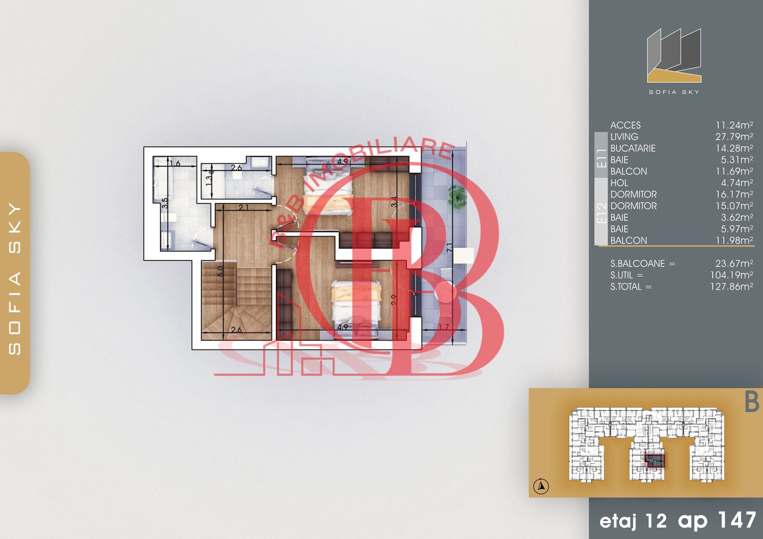 Duplex 3 camere Bloc Finalizat 7min Metrou Th. Pallady - Schiță 5