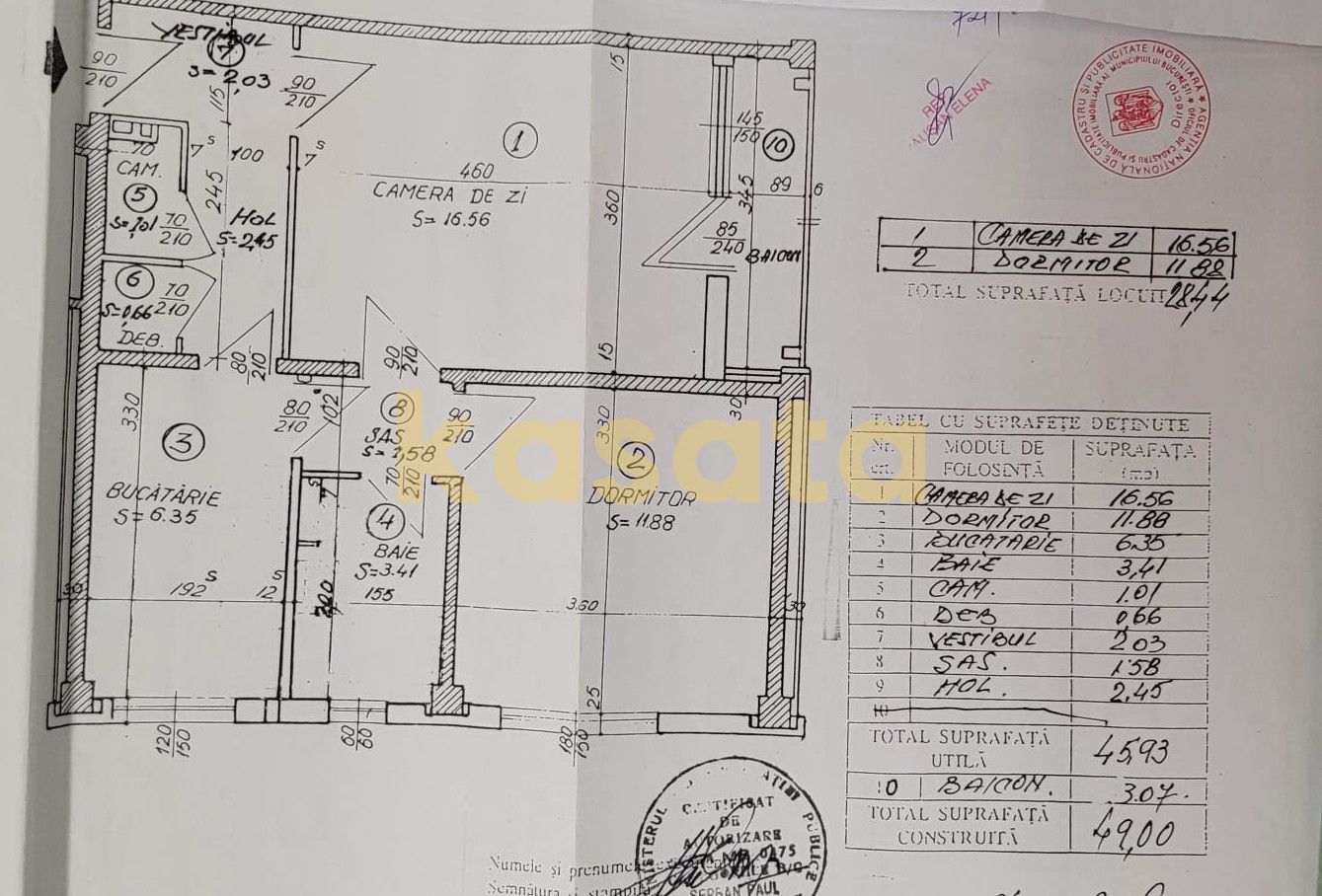 2 Camere | Romancierilor | Metrou la scară | Parc Moghioroș - Schiță 11