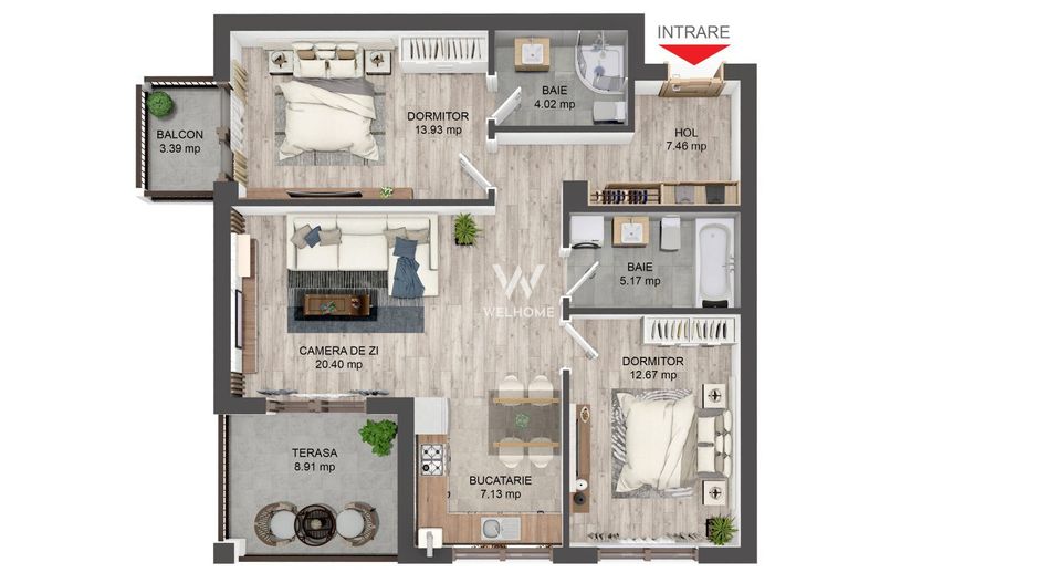 Apartament cu 3 camere si boxa, proiect nou  - Selimbar/Sibiu - Schiță 7