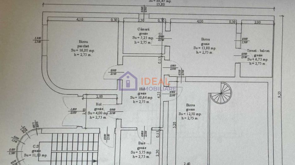 Spatiu Comercial cu 11 camere, 365 mp utili,  zona Cale Dumbravii - Schiță 15