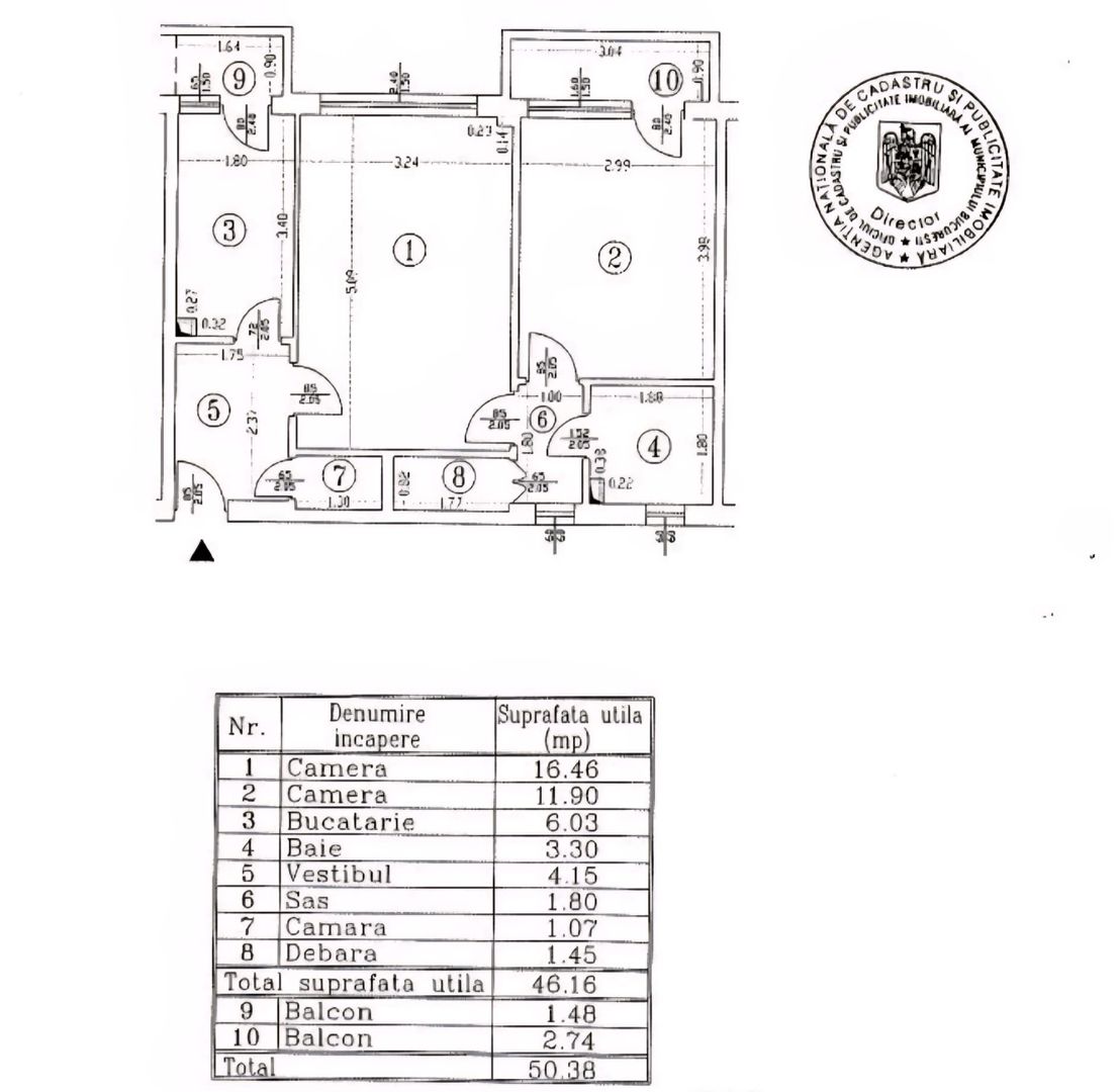 Apartament cu 2 camere 50,38 mp - Perla Dorobanti - Poză 9