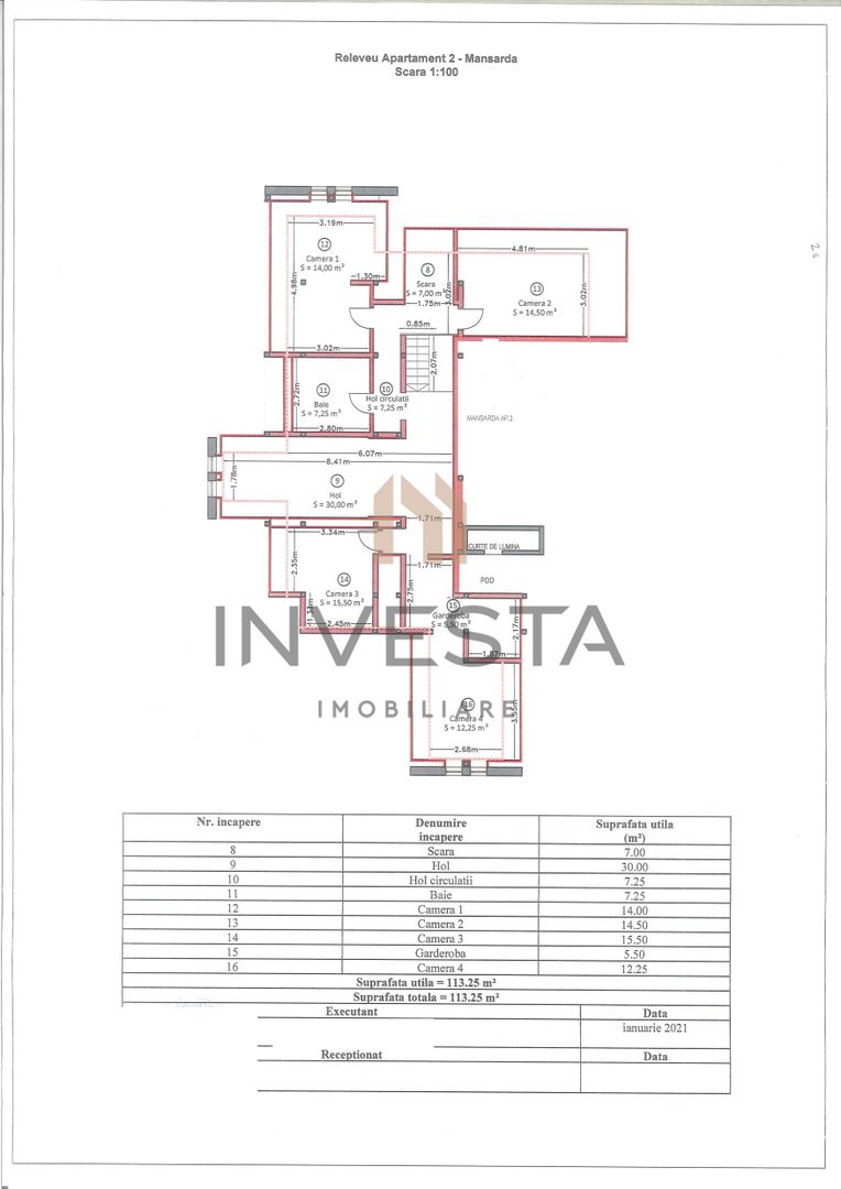 Casa de inchiriat pentru birouri- Andrei Muresanu | 210 mp - Schiță 14