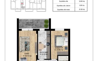 Ap 2 camere decomandat Theodor Pallady Metrou Teclu Comsion 0 - Schiță 6