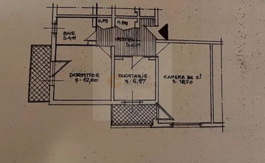 2 Camere - 54MP | Decomandat | Etaj 1/4 | Crangasi | 2 Balcoane | 1981 - Schiță 9