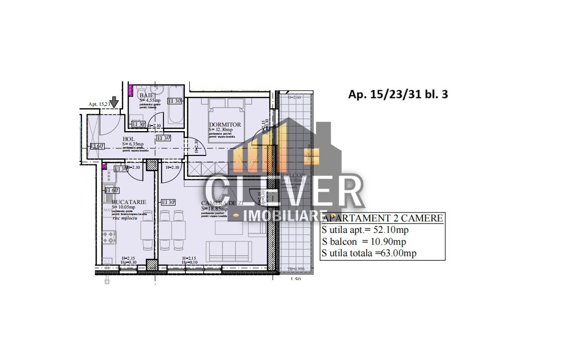 Ap 2 camere Decomandat Pallady Comision 0 Direct Dezvoltator - Poză 2